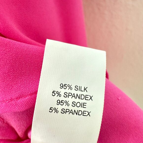 Ramy Brook Paris Silk Racerback Tank Triangle Hardware Fuchsia Hot Pink Medium - Picture 6 of 8